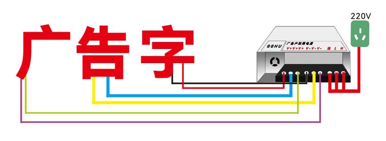 发光字接线示意图